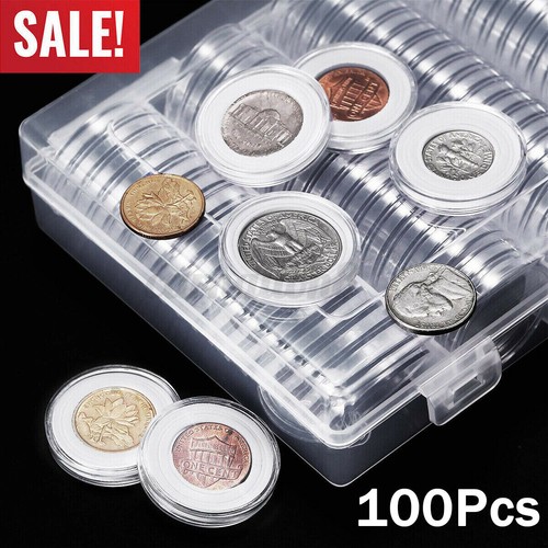 100 pcs 30mm - clear, coin